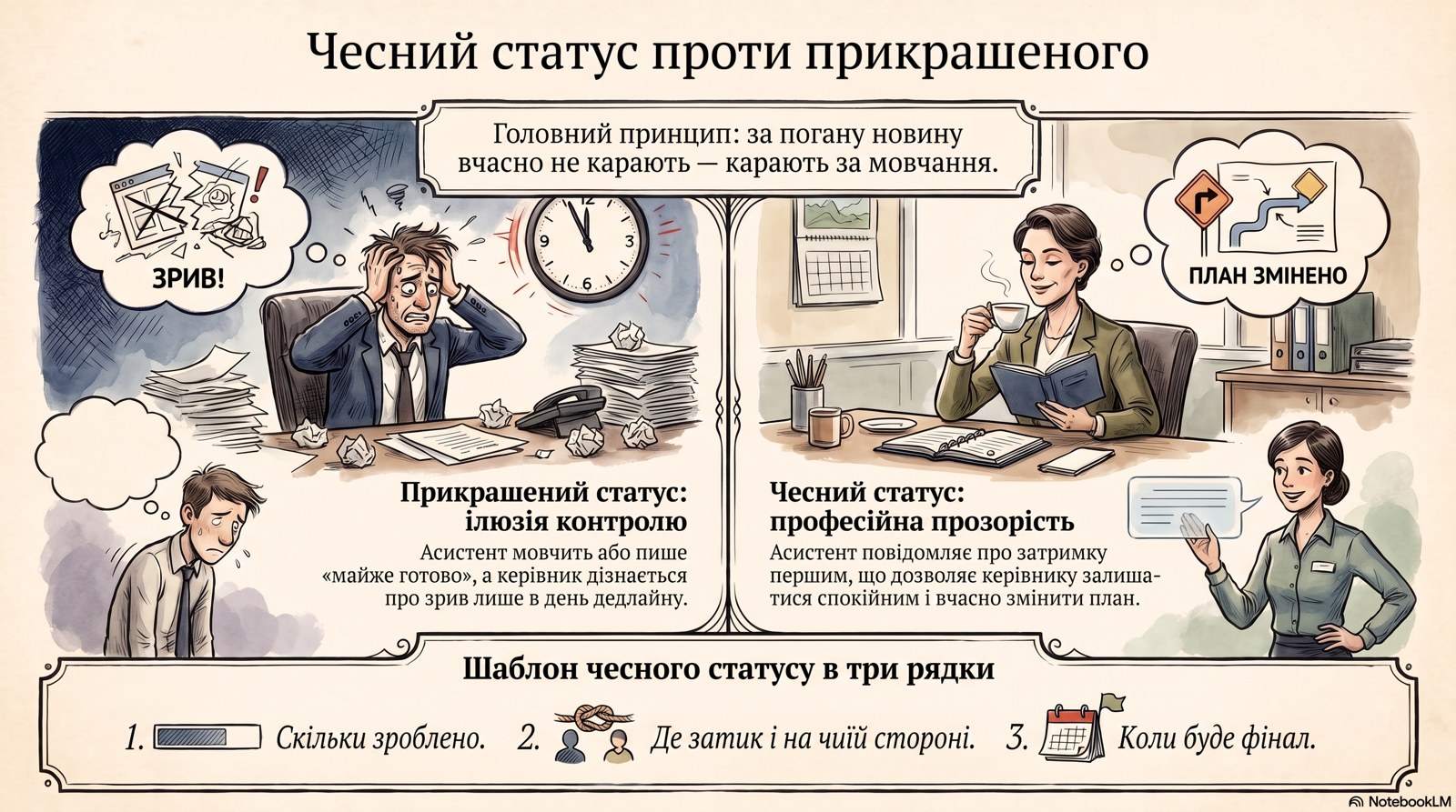 Честный статус против приукрашенного