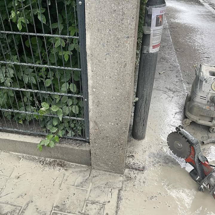 Резка бетонного столба
